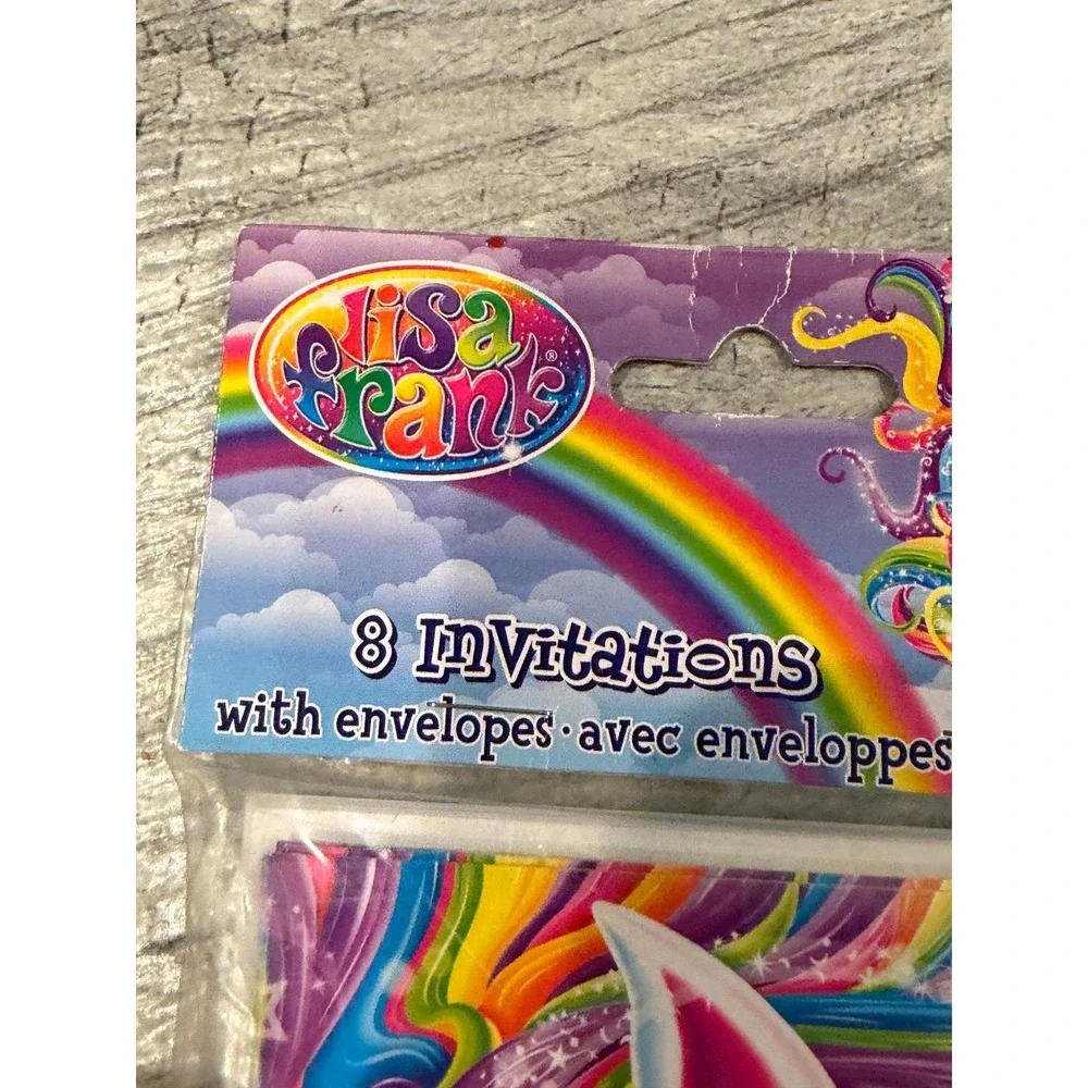 Lisa Frank Invitations 8 Count Cards Rainbow Majesty‎ Unicorn Birthday Party
